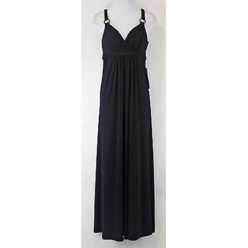 Karen Kane Black Jewel Box Braid Maxi Dress